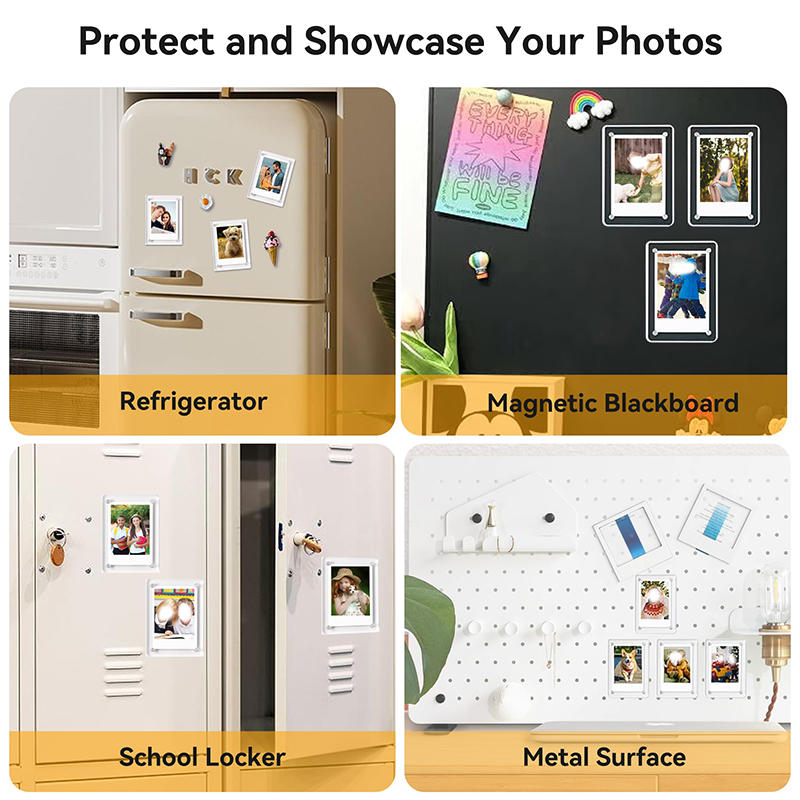 1/6Pcs Transparent Acrylic Photo Frames Universal Double Sided Magnetic Picture Frame Wall Mount for Home Decor Living Room Display Hold Family Photos