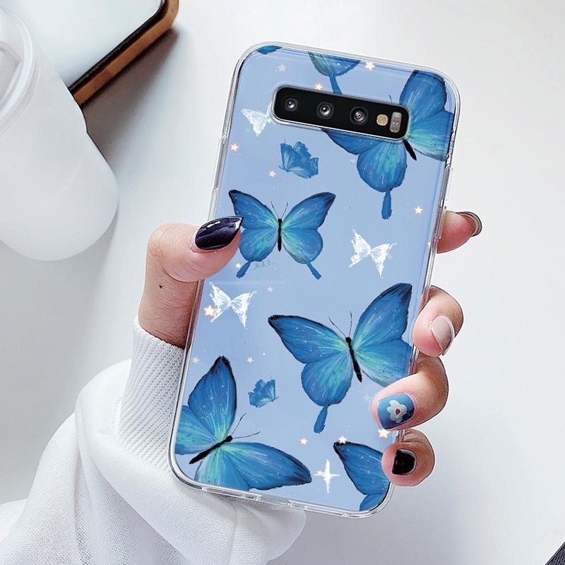 For Samsung Galaxy S10 Plus S10E Case Cute Heart Butterfly Soft Slim Back Cover Silicone Bumper Phone Cases For Samsung S24 FE