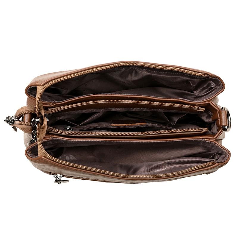 2025 Luxury Handbags Women Messenger Hand Bag Two Layers Tote High Quality Pu Leather Shoulder Crossbody Bags for Women Mother