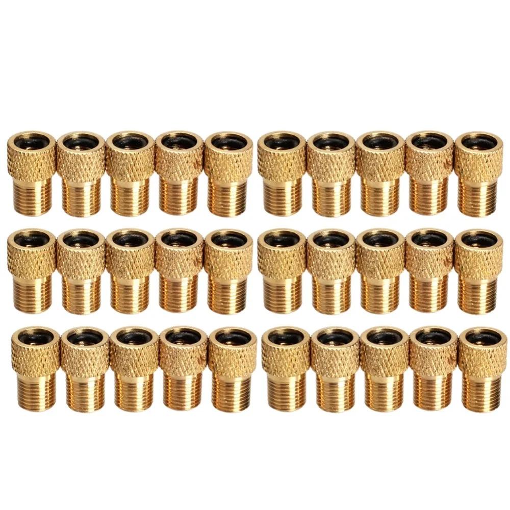 5-30Pcs Bike Valve Adaptor Pump Bicycle Convert Presta to Schrader Copper Valve Adapter Wheels Gas Nozzle Tube Cycling Tool