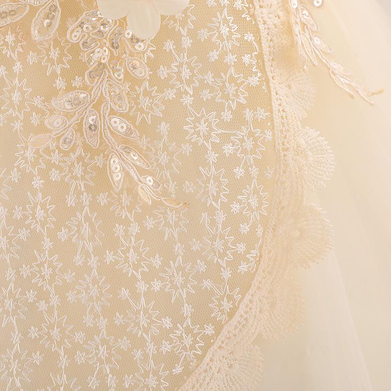 2024 Звездное вышитое кружевное детское свадебное платье