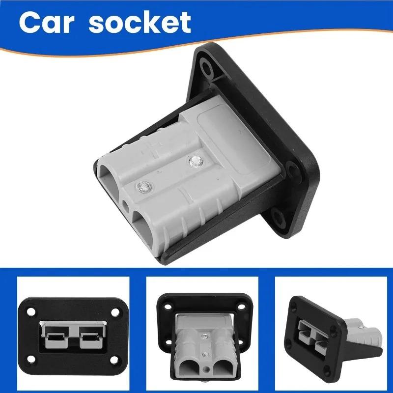 1Set 50A Cable Connectors Plug for Plug Connector Flush Mount Bracket Panel Cover for Caravan Camper Boat Truck