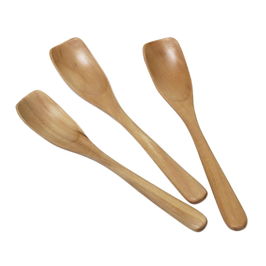 Osaka Choseido Wooden Coffee Set of Natural Wood Spoons, Small, 13.6cm Length, 3,
