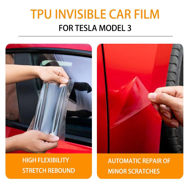 TPU PPF Protective Film Kit for Tesla Model 3 2017-2024 Car Front Rear Door Paint Protection Transparent Sticker Auto Decal