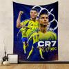 "CR7 Football Theme Yellow-Blue Patterned Tapestry for Bedroom and Living Room Home Decor"