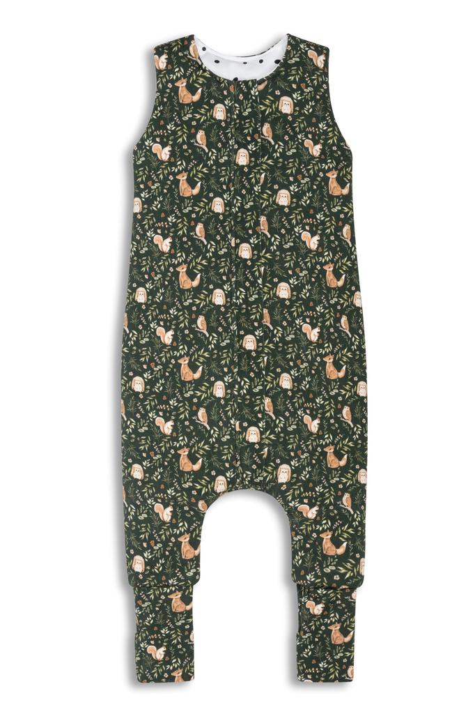 Спальный мешок двухсторонний с ножками M (3-5 лет) Зеленый лес