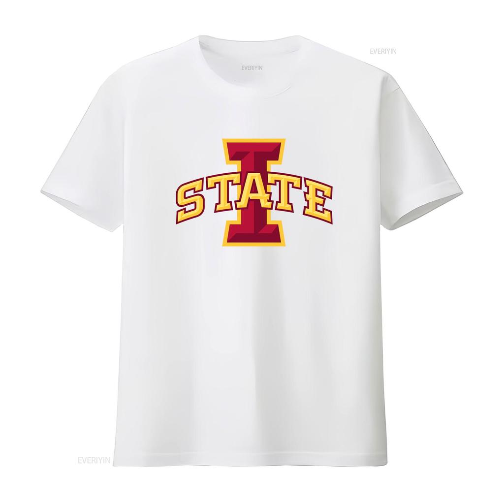 Iowa STATE Футболка Softstyle Одежда для колледжа Школьный дух Фан Стильный дизайн винтажный Стиранный топ Для повседневной носки с принтом