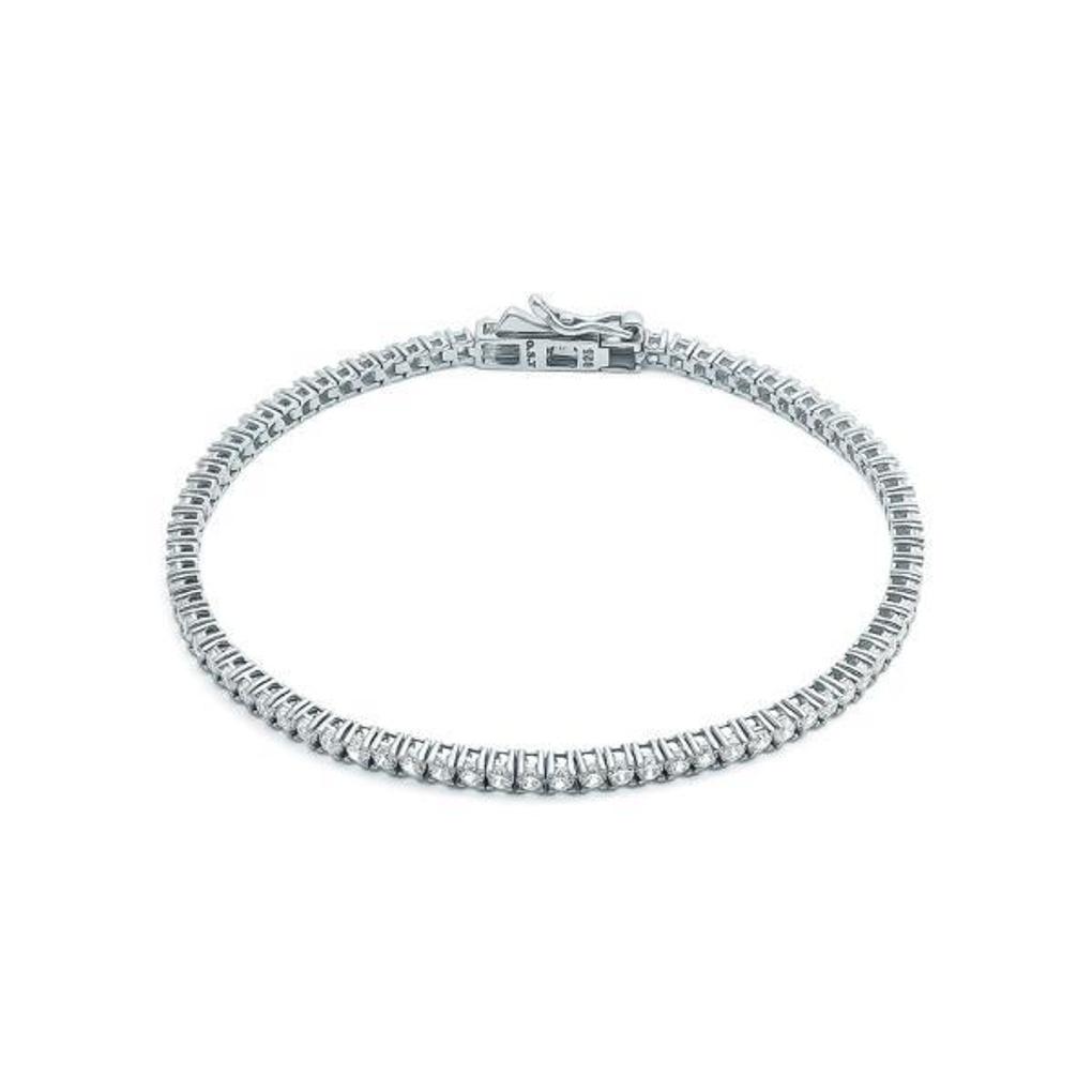 [Puremond] Simulant Diamond 2.5mm Silver Tennis Bracelet (S) OTB122810DWW