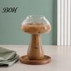 Unique Wine Glass Mushroom Cocktail Cup, Creative Clear Glasses, Glasses Cute Coffee Cups, Novelty Drinkware Bar KTV Tool Cold Drink