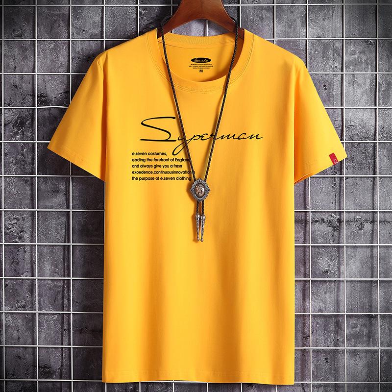 QICED Summer Short-sleeved T-shirt Men's O-neck Trend Bottom Shirt