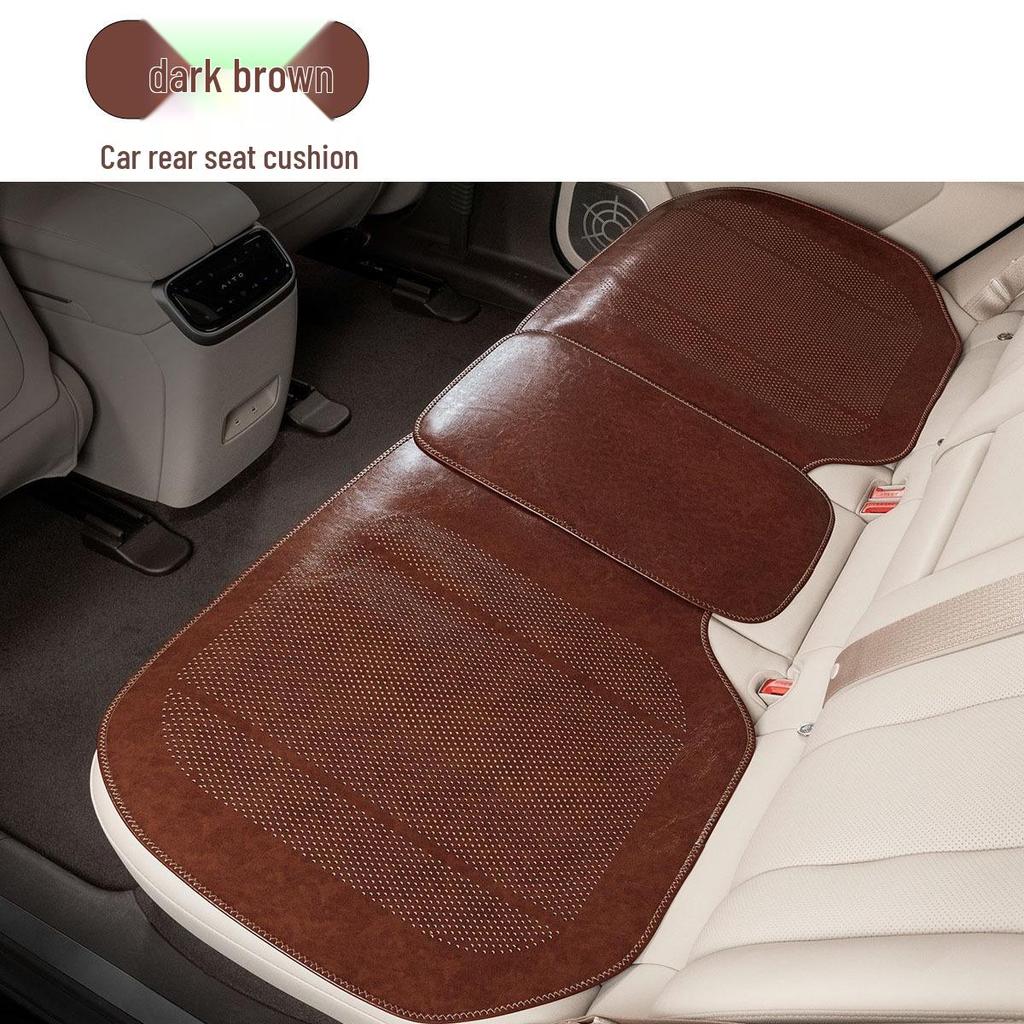 Universal Ventilated Leather Car Seat Cushion - Breathable, Non-Slip, Four Seasons Retro Design