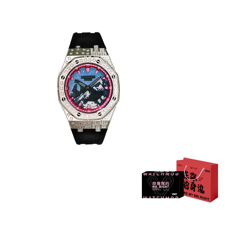 Casio Унисекс часы с двойным жидкокристаллическим/аналоговым дисплеем, серия 44 мм, черные, GA-2100-1A(Watch3--lv)