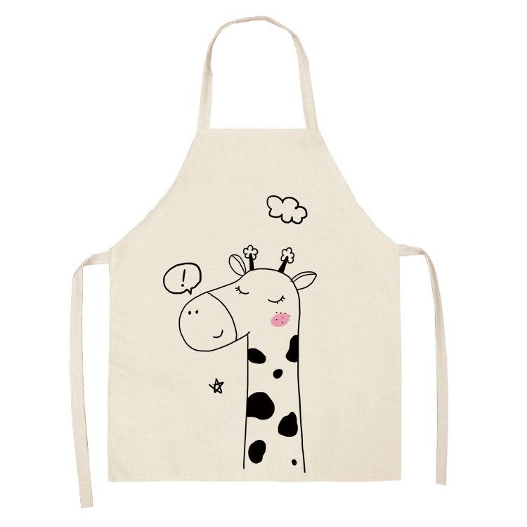 Children's Stick Figure Apron Cartoon Linen Apron Aprons for Women Baking Accessories Apron for Men Cooking Accessories Tablier