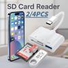 2/4 шт. USB 3.0 Устройство для чтения SD-карт OTG Micro SD TF-карты Адаптер 3-в-1 Разъем Для iPhone 15 MacBook Ноутбука Камеры Планшета