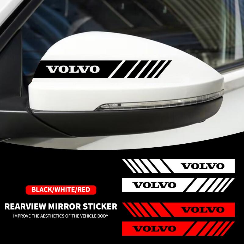 2PCS Car Rearview Mirror Stickers Vinyl Film Decals Styling For Volvo V60 XC60 XC90 S60 XC40 V40 S80 T6 V90 EX90 S90 V70