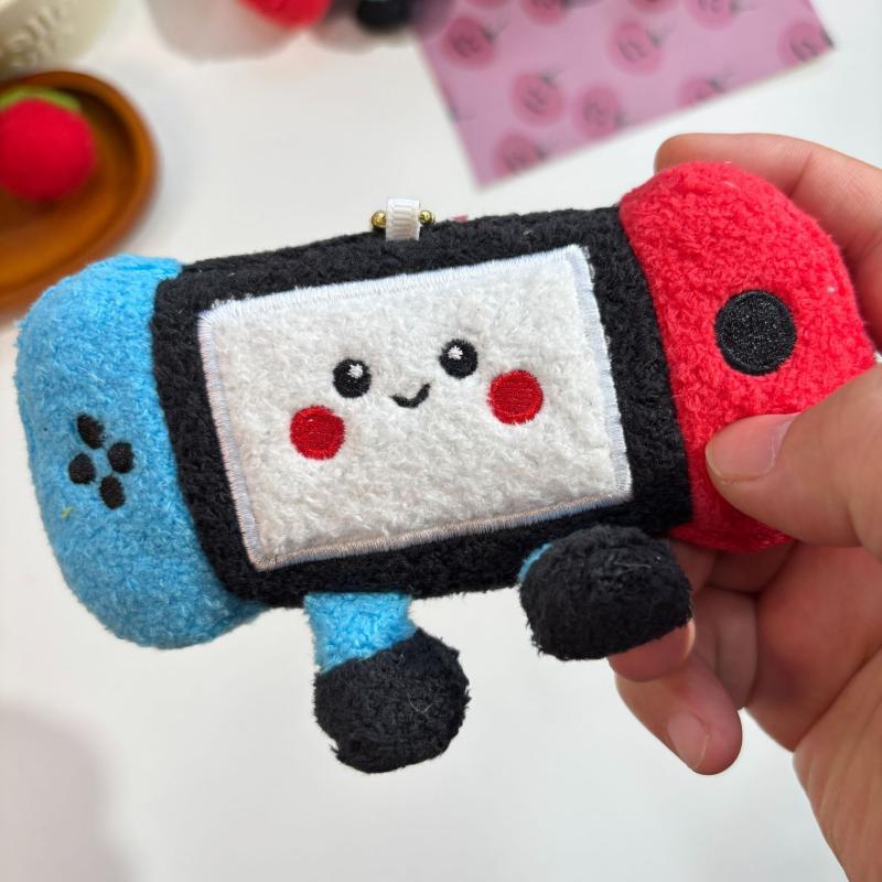 Игровые консоли Плюшевая игрушка Брелок Мультяшная Мягкая Набивная Кукла Подвеска Кольцо для ключей автомобиля Декор для сумки/рюкзака Детский подарок