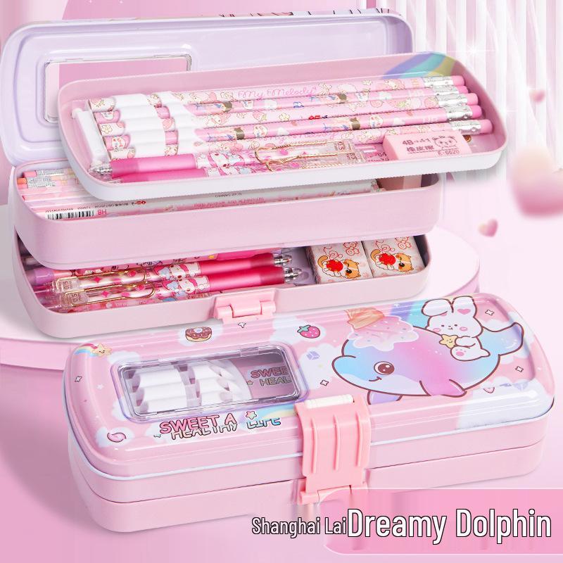 Трехслойный металлический пенал-таблица умножения для детей - Большая вместимость для учеников начальной школы