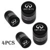 4Pcs Car Wheel Tire Valve Caps, Tyre Stem Covers, Waterproof, For Infiniti Q50 FX35 Q30 G37 Q70 QX70 G35 Q60 QX50 QX60 QX30, lm9