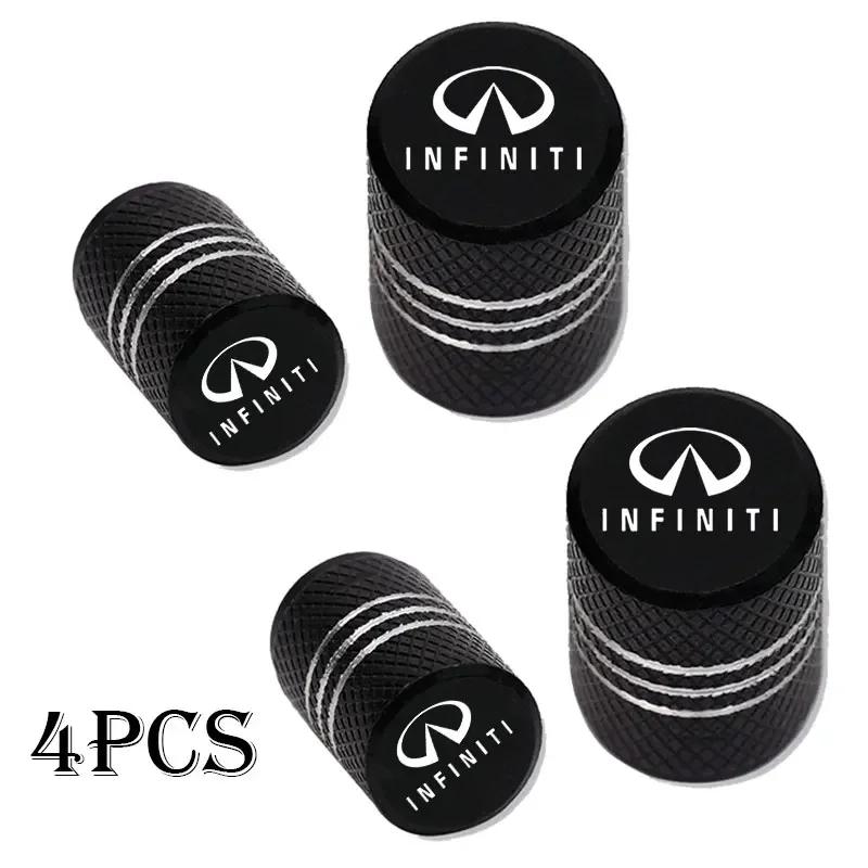 4Pcs Car Wheel Tire Valve Caps, Tyre Stem Covers, Waterproof, For Infiniti Q50 FX35 Q30 G37 Q70 QX70 G35 Q60 QX50 QX60 QX30, lm9