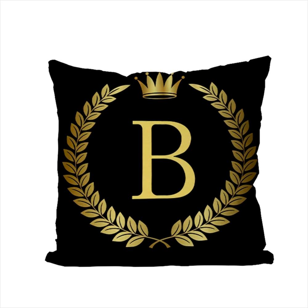 26 Letters Pillow Case For Car Sofa Decorative Home Double-Sided Print Plush Square Throw Pillow Cushion Cover