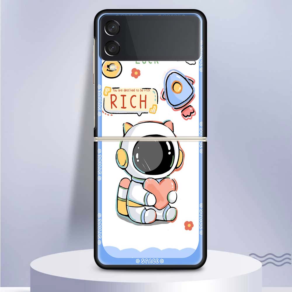 Чехол для телефона Астронавт в космосе для Samsung Galaxy Z Flip6 Flip3 Flip4 Flip5 PC Жесткий пластик Z Flip 6 5 4 3 5G Fundas Чехол Coque Gal