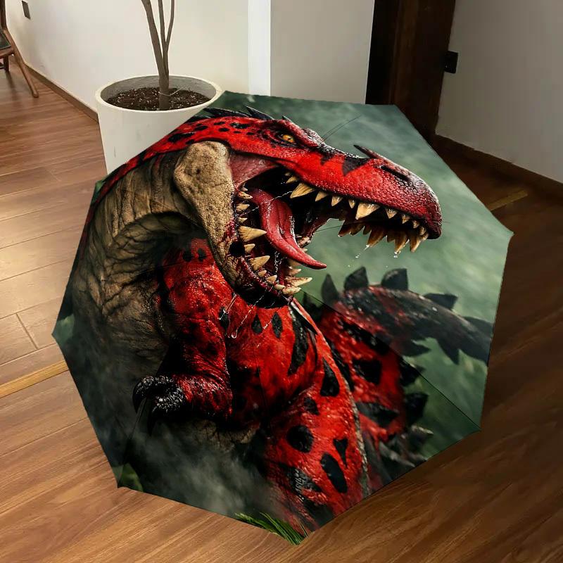 1PC Dinosaur Prehistoric Umbrella-8-Rib Reinforced, Automatic Open, Lightweight & Durable, Fashion Accessory for Outdoor-D321