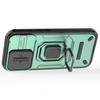 For iPhone 16 Case Ring Kickstand PC+TPU Phone Cover with Lens Shield