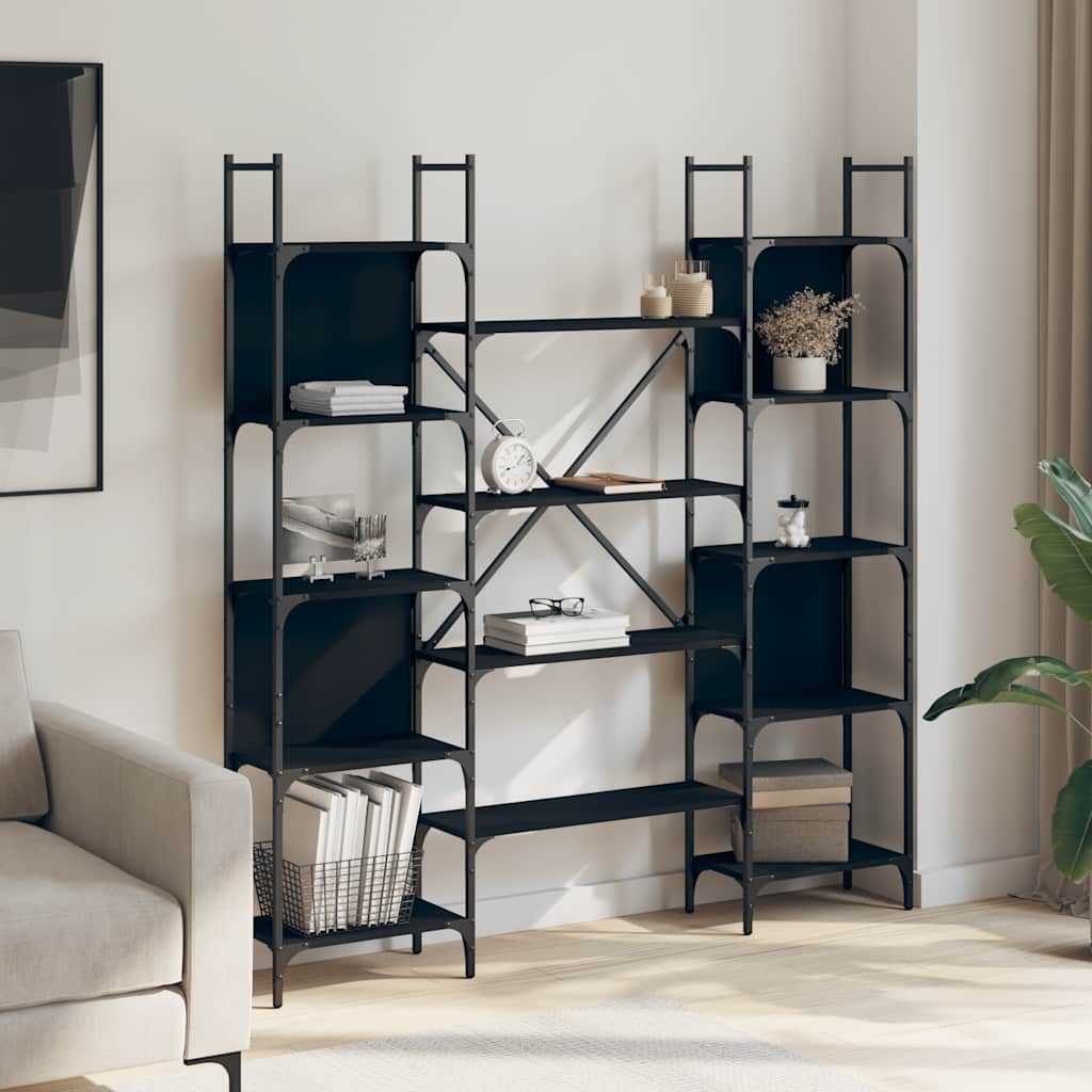 Bookshelf Black 155.5 x 24 x 166.5 cm Particleboard