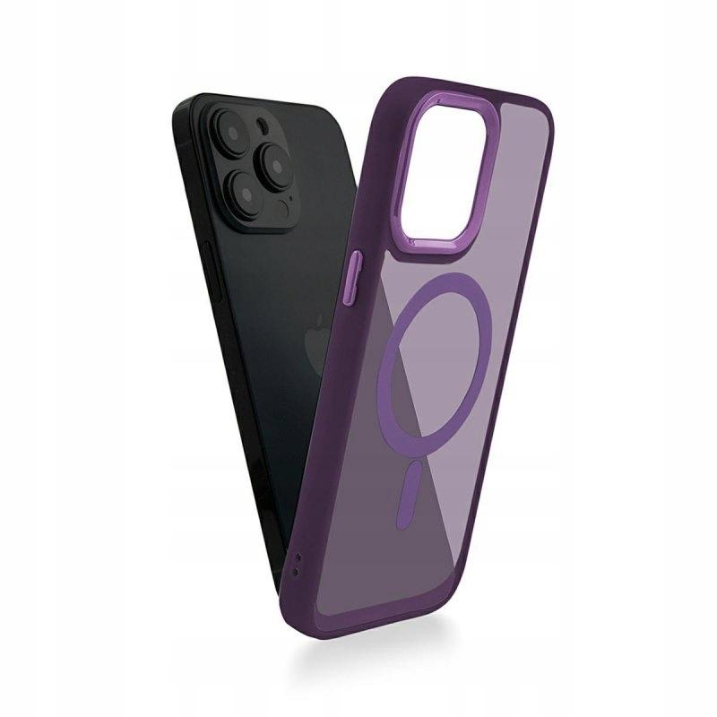 Case for iPhone 14 Pro Max Magsafe Reinforced Case Dark Purple + Glass
