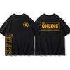 Hot Summer Ohlins Black Tshirt Collection Motorcycle Shock Absorber Print Short Sleeve Tshirt Racing Fan Clothes