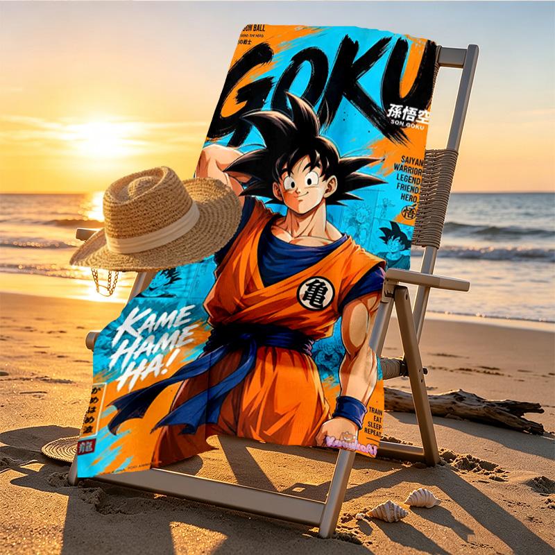 DRAGON BALL Print Beach Towel Design, Soft, Lightweight. for Home Bathroom, Spa, Pool, Yoga, Surfing, Camping, Gift for Family, Friend