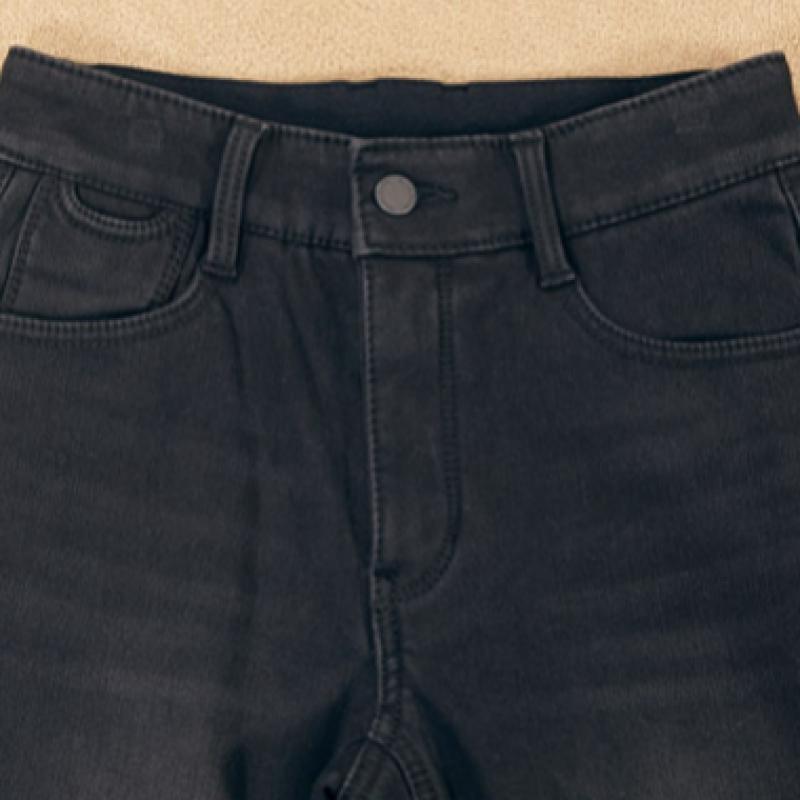 Bang Bang Women S Mink Boa bruShed Bonded Denim jeanS Black