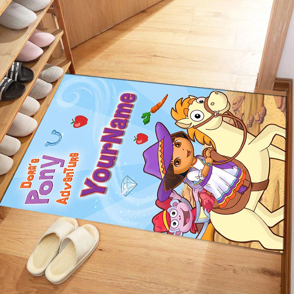 Dora Explorer Customize Your Name Carpet Suitable for Study room Game Room Hallway Kitchen Antislip Carpet Office home decor