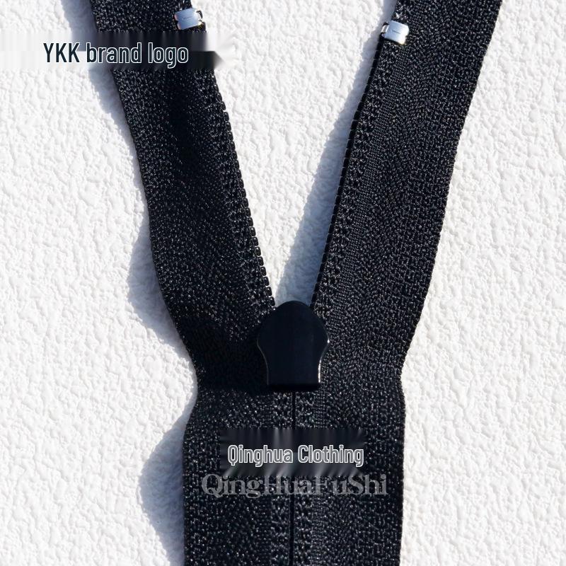 YKK №. 5 черных нейлоновых молний с длинными язычками для брюк, карманов, багажа и чемоданов.