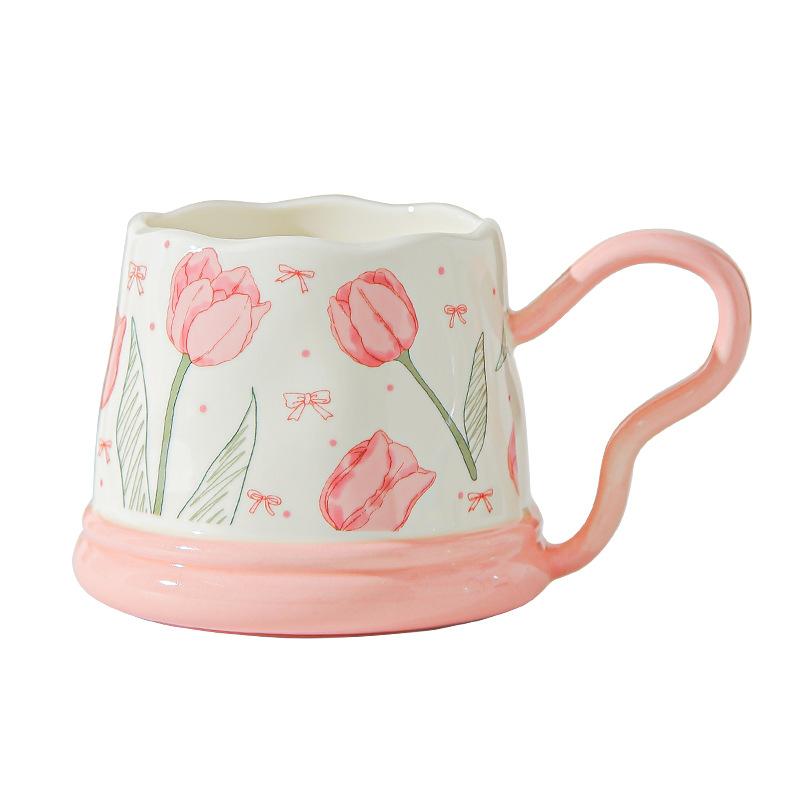 Souvenir Gifts Pastoral Style Single Cup Sunflower Ceramic Cup Household Set Mug Tulip Cup