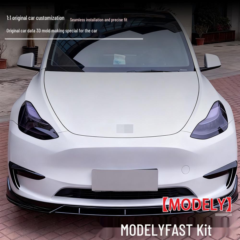 Быстрый комплект Tesla Model Y 2024+: Передний сплиттер и боковые юбки с гарантией качества