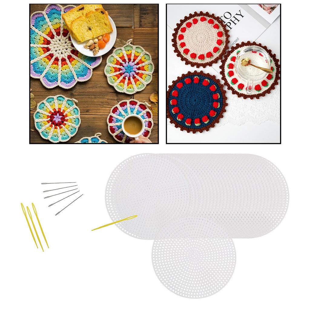 30 шт. Круглая пластиковая сетка-канва для вышивки и needlepoint