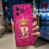 Красивый защитный чехол для телефона со буквой из алфавита и короной для ZTE Blade A36, мягкий силиконовый, черный, противоударный корпус, чехол для ZTE Blade A36