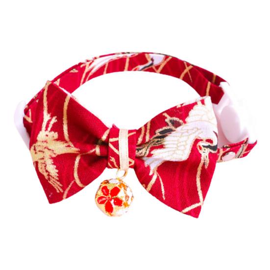 Ошейник для домашних животных в японском стиле, регулируемый отрывной воротник для домашних животных, кошек, собак, ошейники с бантом для