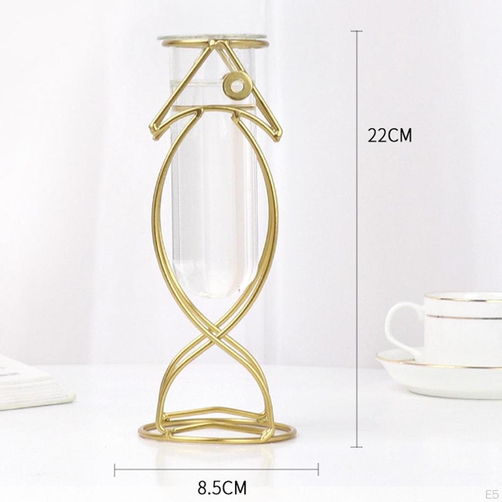 Ваза для растений, Держатель для ваз с сушеными цветами из железа, Стеклянная подставка-стеллаж для растений для декора рабочего стола дома