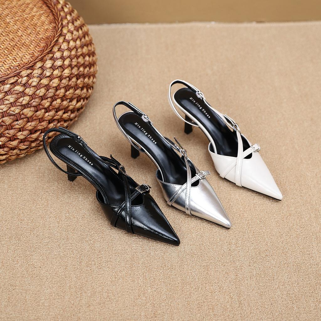 9733-6 Французский вечерний ветер остроносые босоножки на высоком каблуке женские новая мода тонкий ремешок декоративная сумка голова пустые босоножки женские