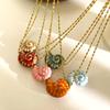 Ceramic Conch Pendant Necklace Stainless Steel Chain Collarbone Chain Fashion Conch Necklace Women