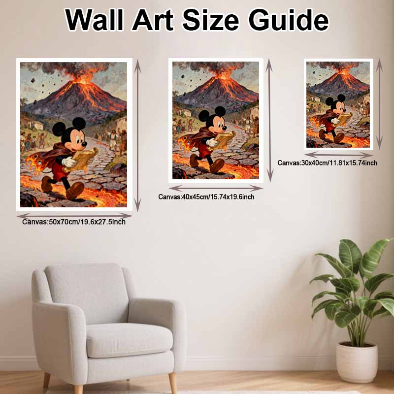 Disney 5D diamond painting set DIY handmade diamond painting art production lava volcano Mickey escape decorative painting