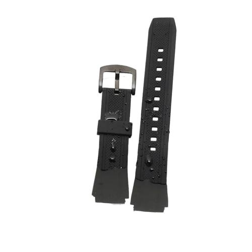 20mm Silicone Rubber Watch Strap with Convex Joint, Black, for Men and Women, Sport Watch Band, Bracelet, Accessories for Casio Edifice EF-552 (Black,