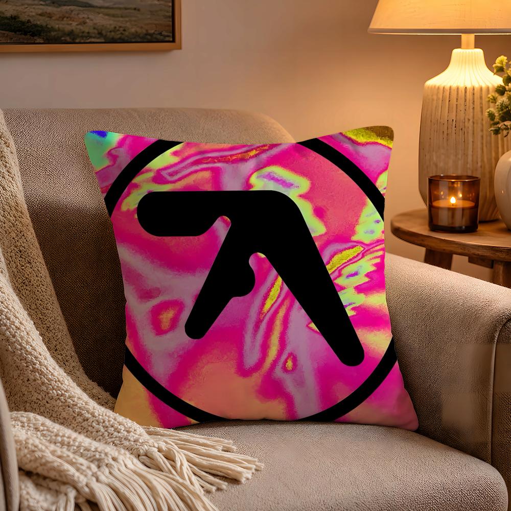 AAphex TTwin Album Cover Cushion Cover Soft Plush Cushion Cover Double Print And Invisible Zipper For Sofa Home Car Use