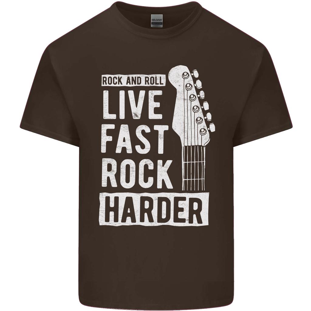 Live Fast Rock Harder Guitar Roll Music Unisexs Light Cotton TShirt