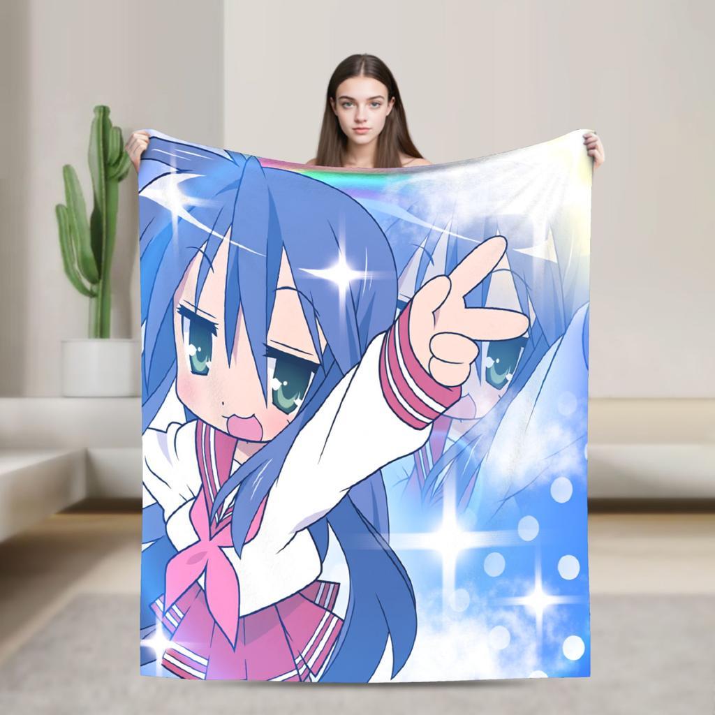 Konata izumi L-Lucky S-Star Blanket Warm Novelty Plush Bedding Throws For Child Couch Bed Flannel Bedspread Bed Cover