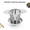 Фильтр для слива чая, заварочный фильтр из нержавеющей стали, мелкая сетка, крышка корзины большой емкости, двойной функциональный кофейный фильтр для чайных кружек, чайников, чашек