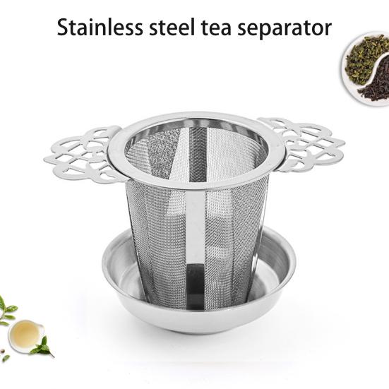 Фильтр для слива чая, заварочный фильтр из нержавеющей стали, мелкая сетка, крышка корзины большой емкости, двойной функциональный кофейный фильтр для чайных кружек, чайников, чашек