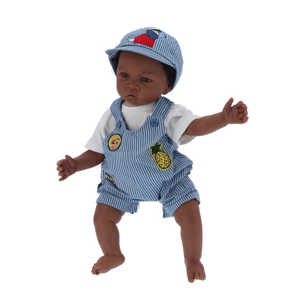 60cm Black Skin Infant Doll Toy Cute Lifelike Reborn Baby Boy Doll Children Gift